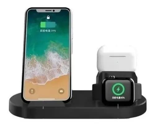 Carregador Turbo Sem Fio H'maston YD15 USB/USB-C Preto iPhone