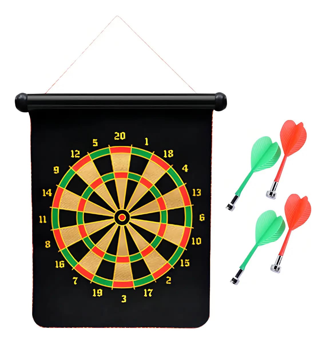Jogo Dardos Magnético MEGAIMES Dupla Face Imã Alvo 40,5cm 4 Dardos