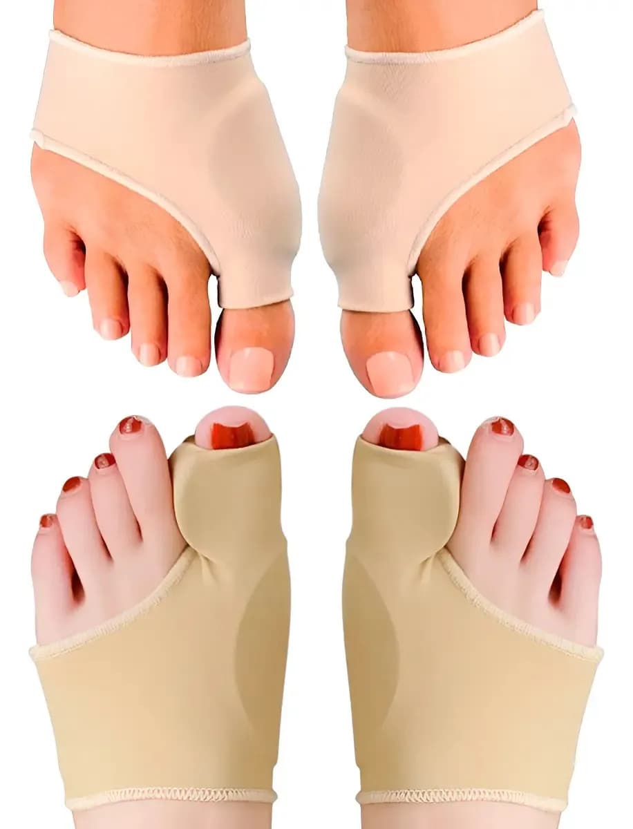 Kit Meias Protetora Corretora De Joanete Com Silicone Soft Bege Universal