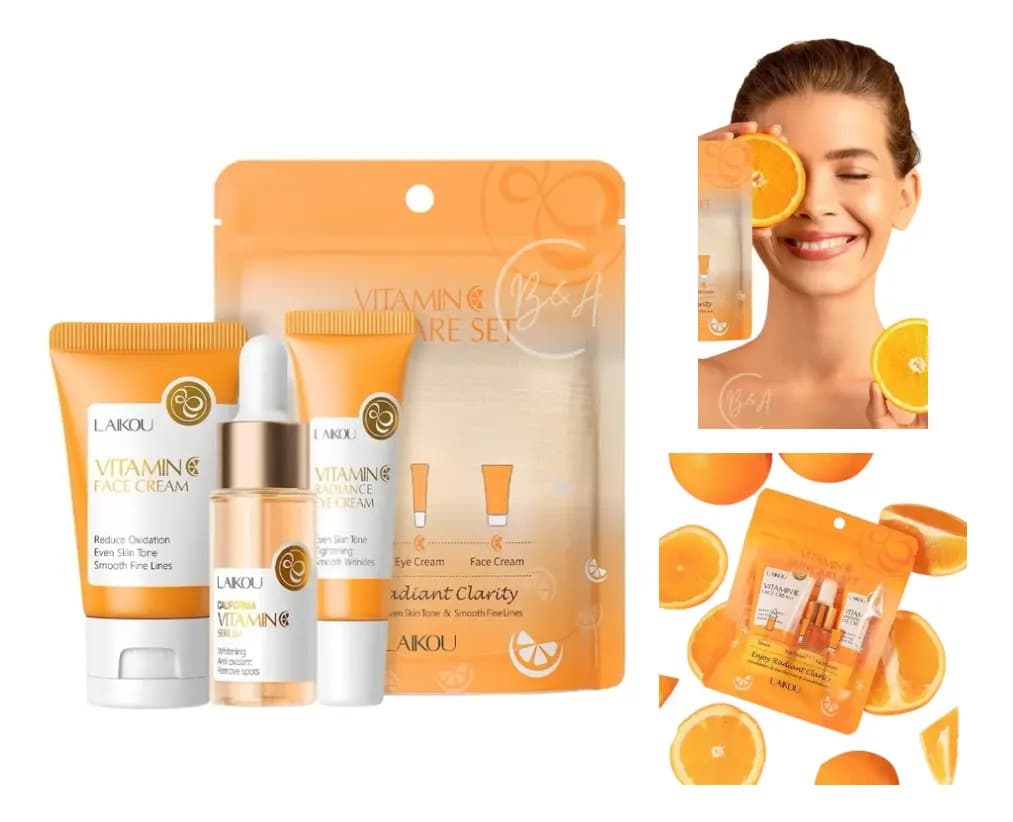 Kit Skincare Vitamina C Laikou Sérum Creme Facial e Olhos