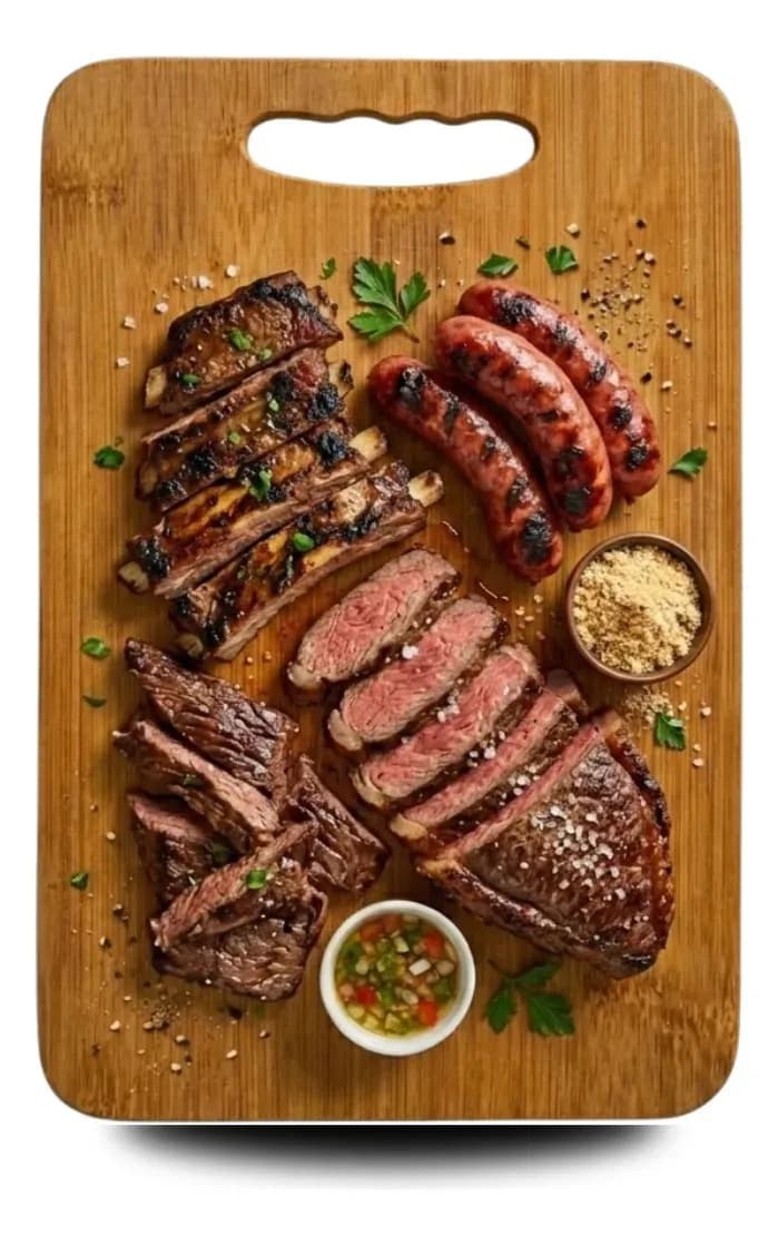 Tábua Corte Churrasco 40x25cm Estilo Bambu Prática Lisa Marrom