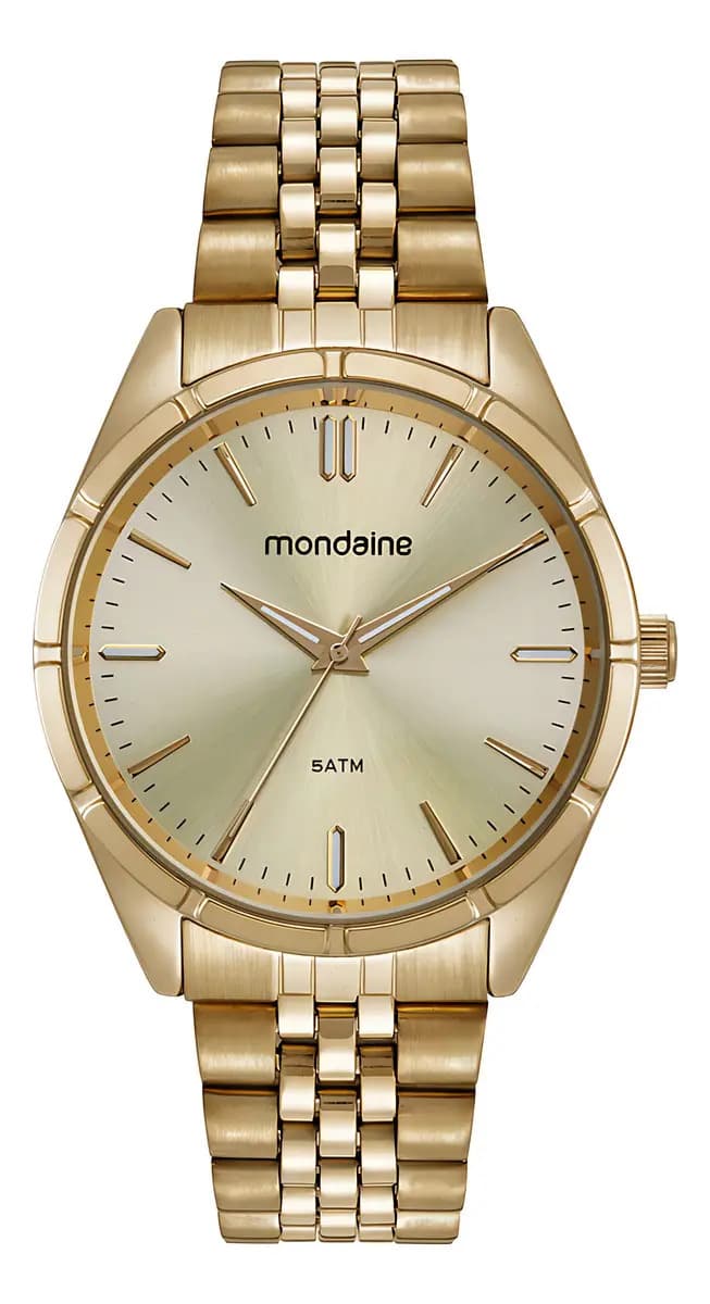 Relógio Masculino Social Dourado Dourado