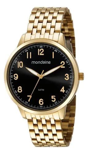 Relógio Masculino Social Dourado Mondaine