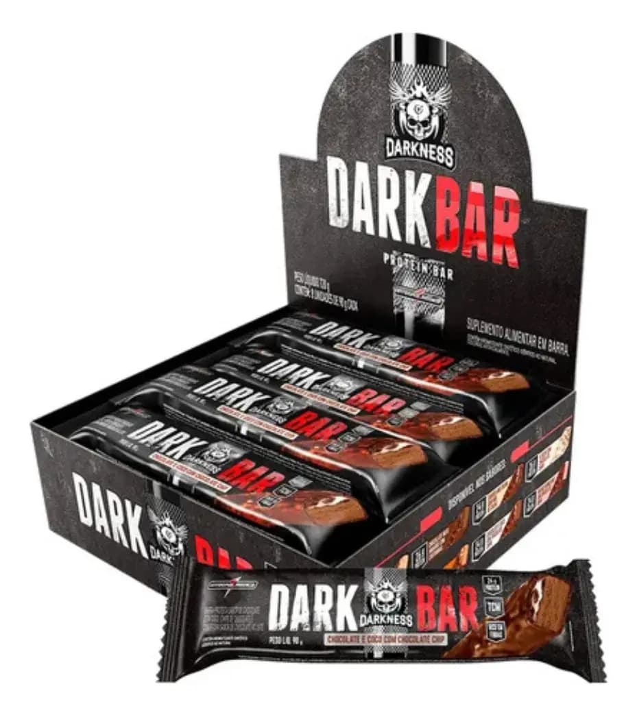 Barra De Proteína Chocolate Amargo Ao Leite 8 Und Darkness Chocolate Ao Leite