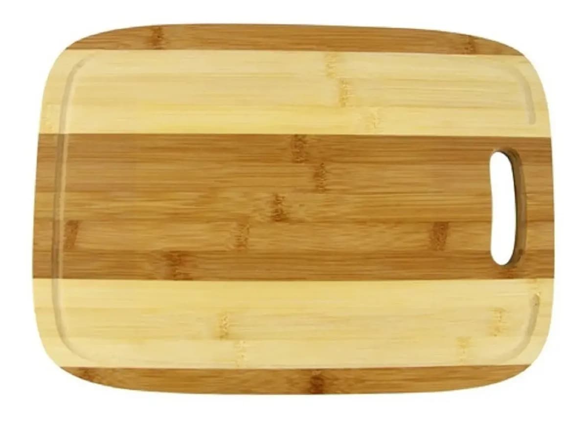 Tábua Corte Carne Churrasco Bambu 34x24cm Rústica Cozinha Bambu