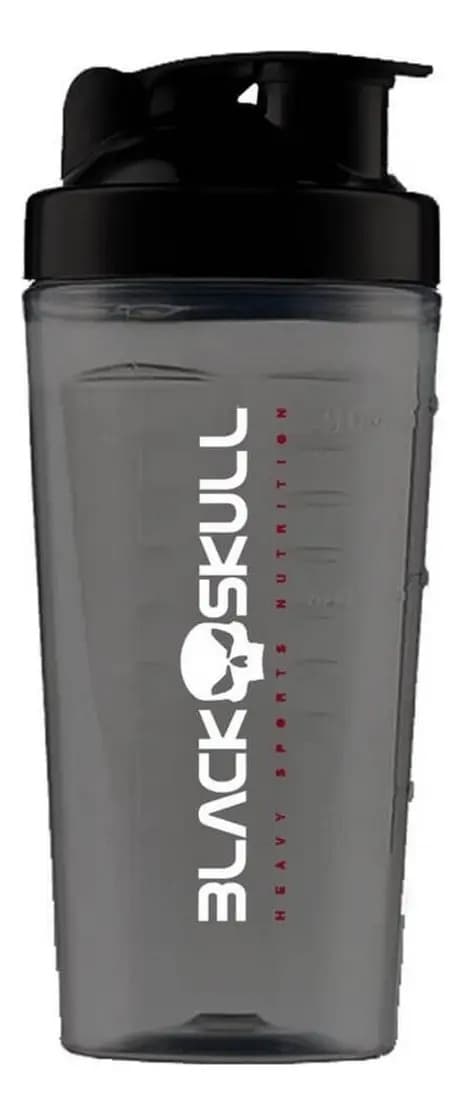 Coqueteleira Black Skull - Fumê - Garrafa Academia (800ml)