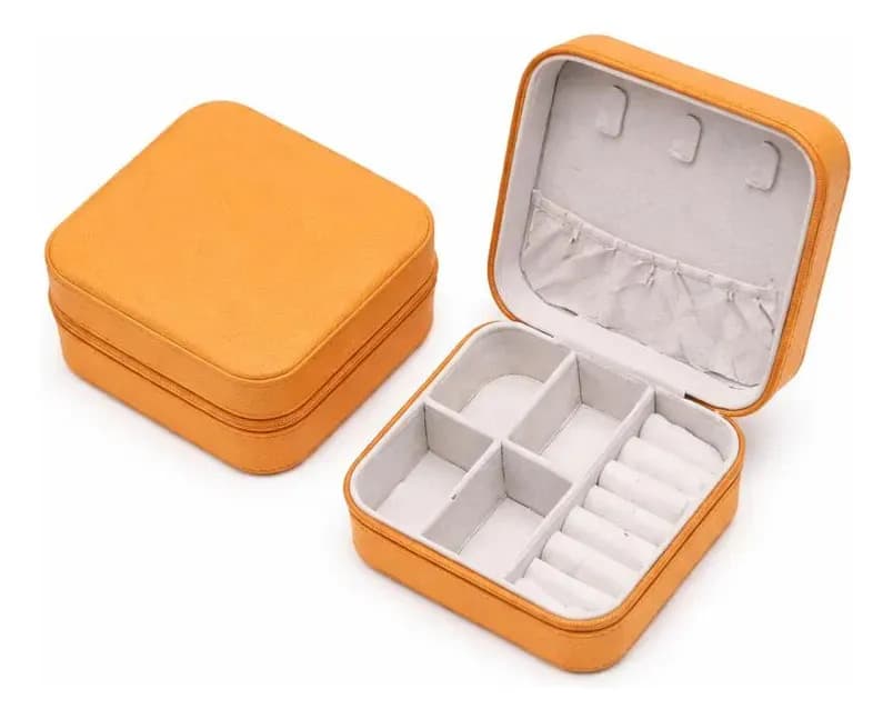 Estojo Porta joias Porta Joias portátil cor laranja