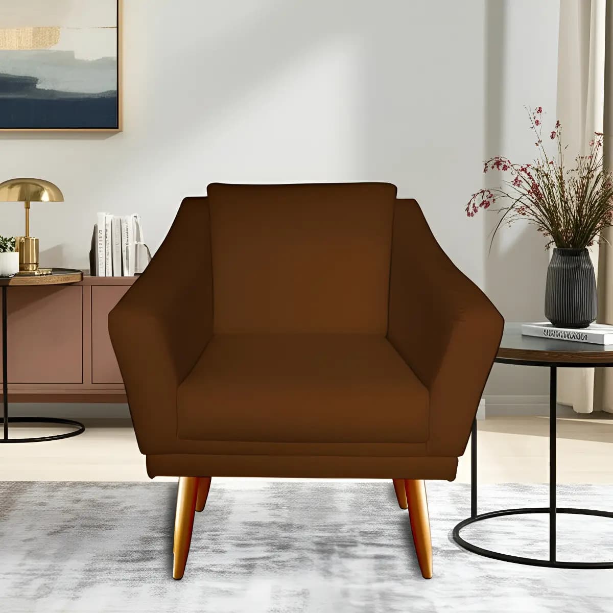 Poltrona Decorativa Agatha Corino Marrom