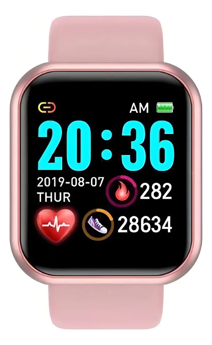 Pulseira de silicone Smartwatch Smartwatch Y68 Pulseira rosa