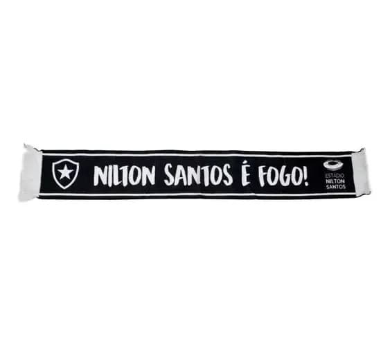 Cachecol Preto Botafogo Estádio Nilton Santos Acrílico Cachecol Mania