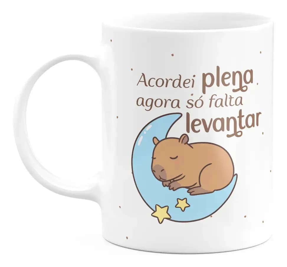 Caneca Divertida Capivaras - Acordei Plena Branco