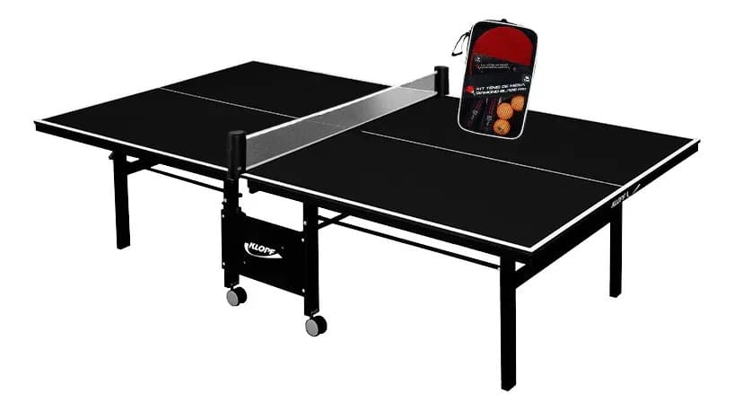 Mesa Ping Pong 1084 Preta Klopf + Kit 4862 + Rede