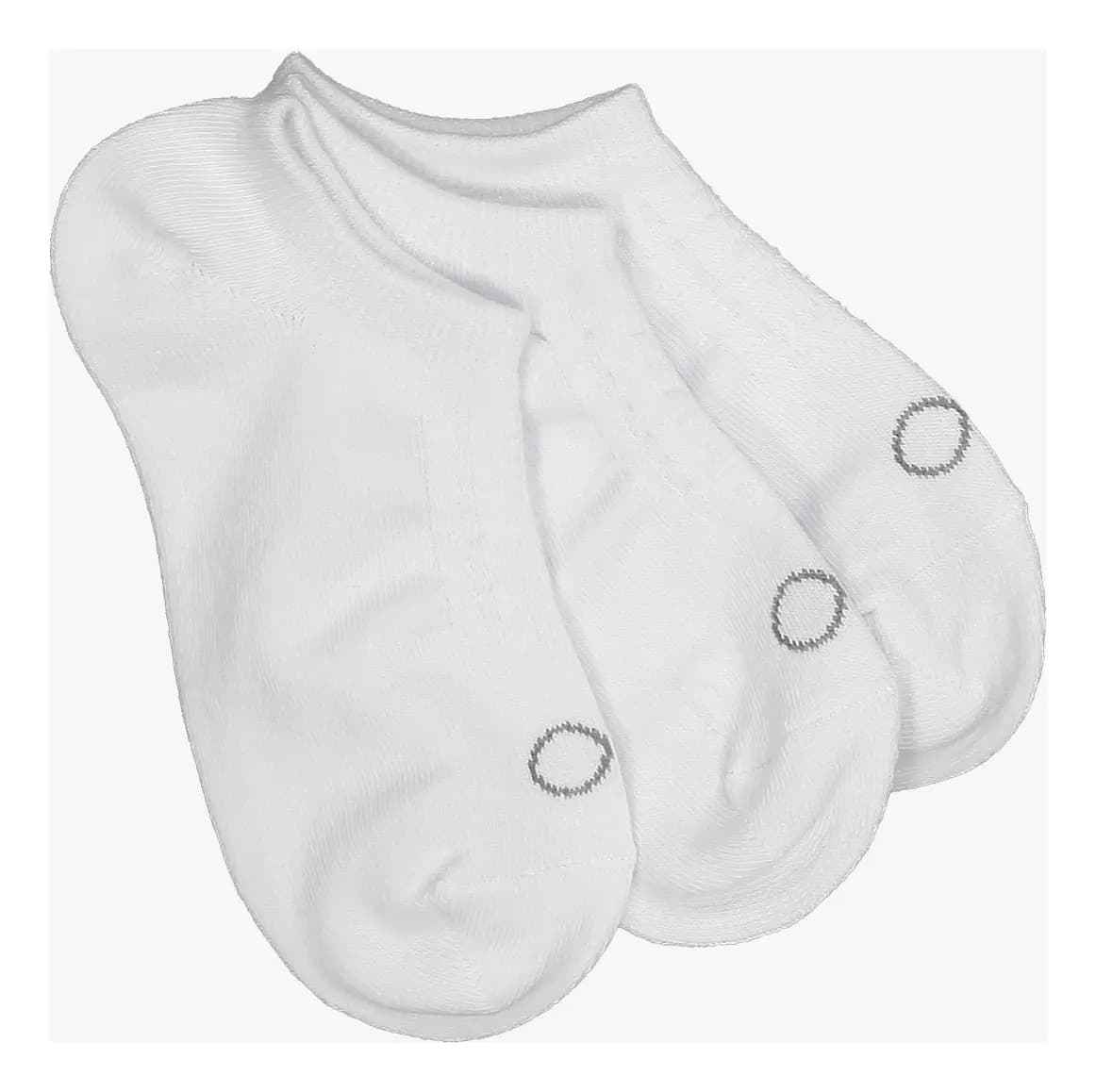 Kit 3 Meias Sapatilha Ogochi Cor Branco Tamanho 37-44