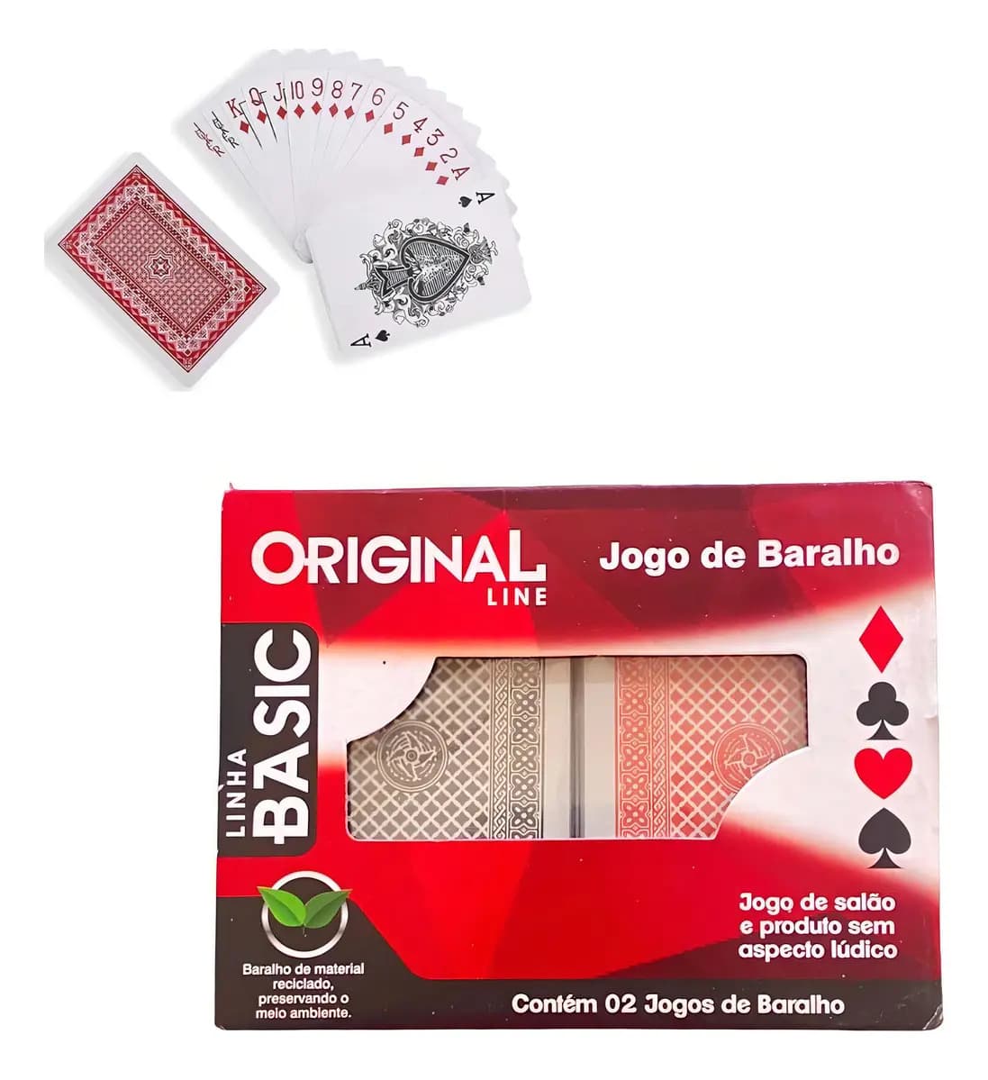 Baralho Cartas Plástico Resistente Line Com 2 Jogos