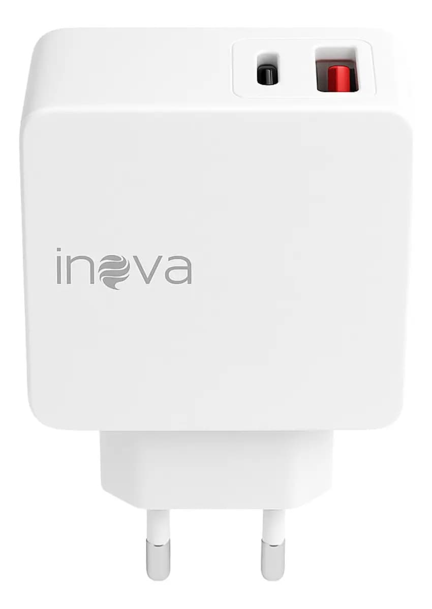 Carregador Turbo 40W Inova USB USB-C Quick Charge 3.0 Branco