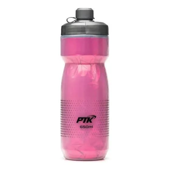 Garrafinha Agua Gelada Bike 650ml Ptk Clean Bico Inteligente Cor Rosa