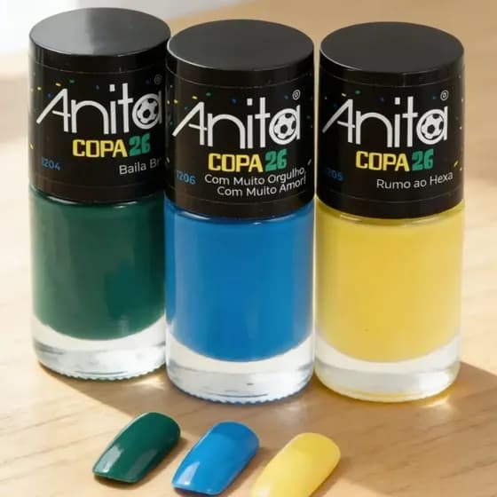 Anita Esmalte Copa Do Mundo 2026 Kit 3 Cores Brasil