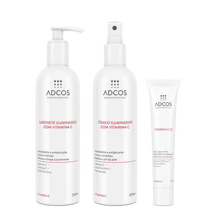 Tratamento Facial Intensivo de Vitamina C para Pele Oleosa - 3 itens