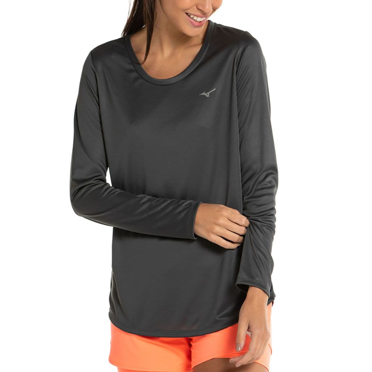 Camiseta de Treino Manga Longa Feminina Mizuno Energy GG Preto