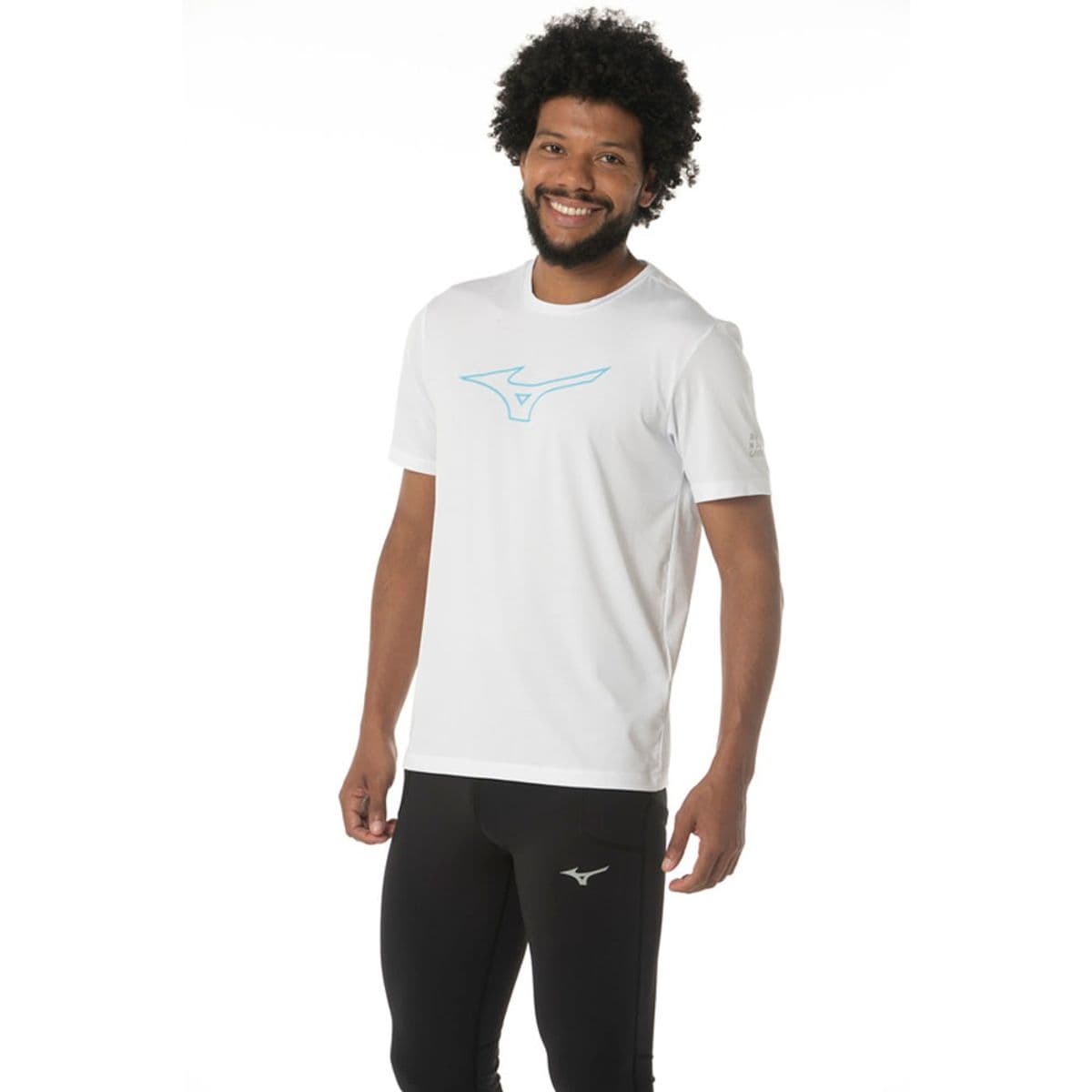 Camiseta de Treino Masculina Mizuno Focus Stamp P Branco