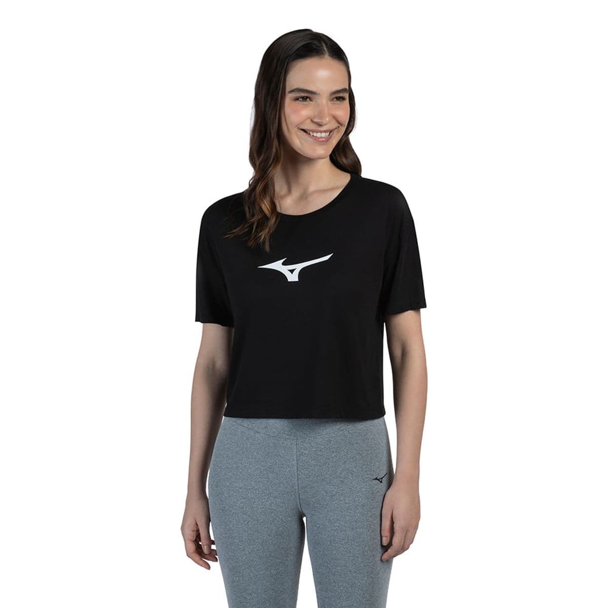 Camiseta Feminina Mizuno Cropped M Preto