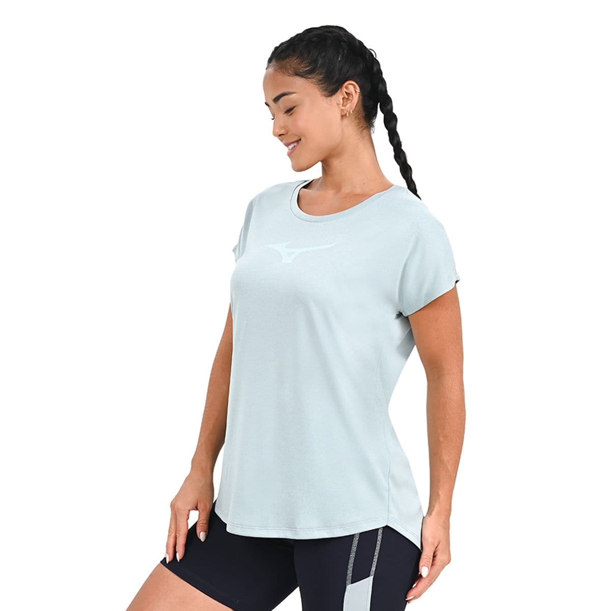 Camiseta de Corrida Feminina Mizuno Spark Big Logo GG Verde