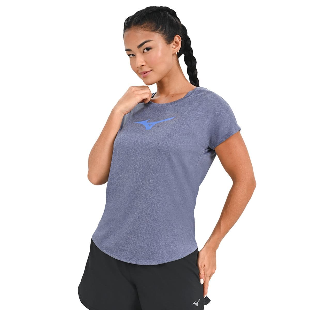 Camiseta de Corrida Feminina Mizuno Spark Big Logo P Azul