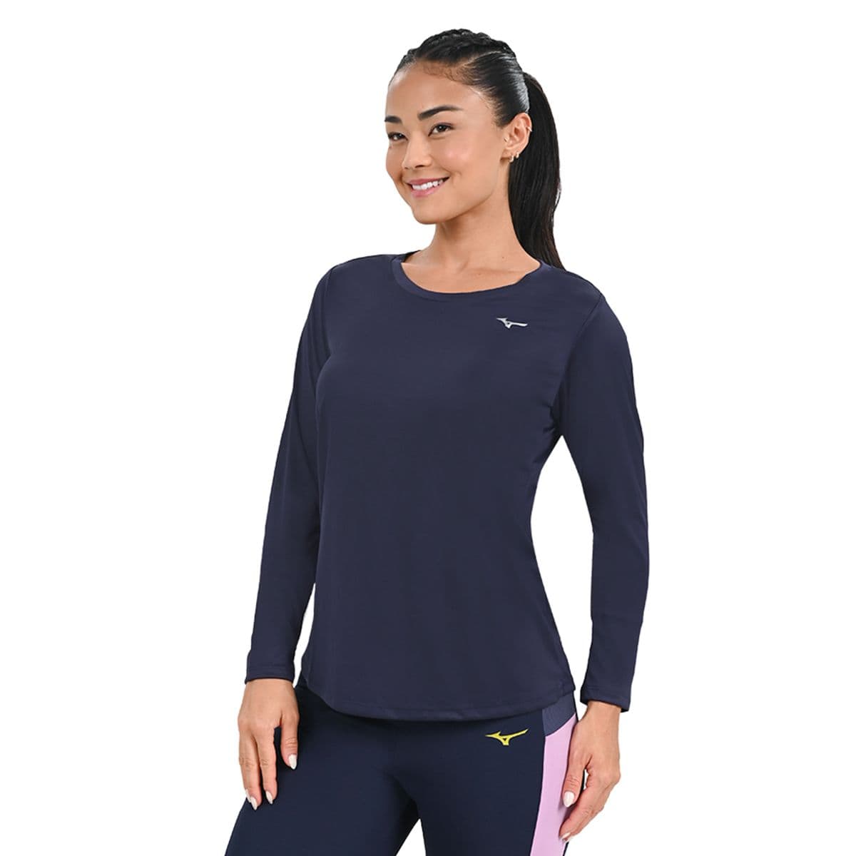 Camiseta Manga Longa de Treino Feminina Mizuno Energy GG Azul