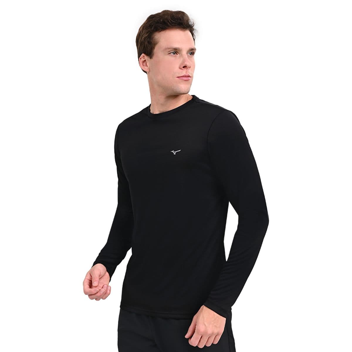 Camiseta Manga Longa de Treino Masculina Mizuno Energy M Preto