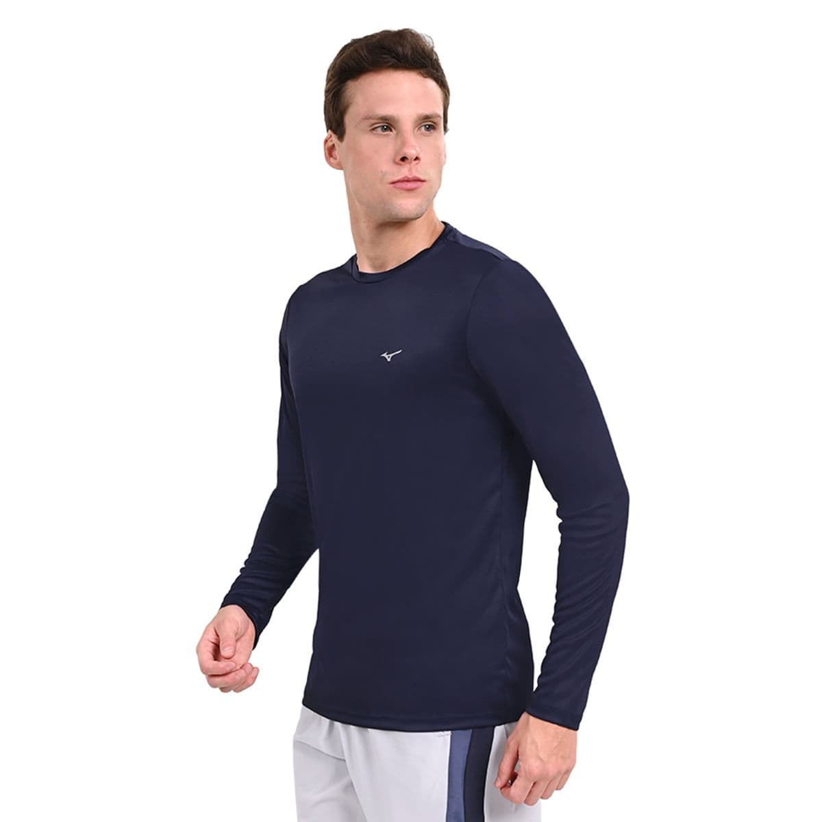 Camiseta Manga Longa de Treino Masculina Mizuno Energy P Azul