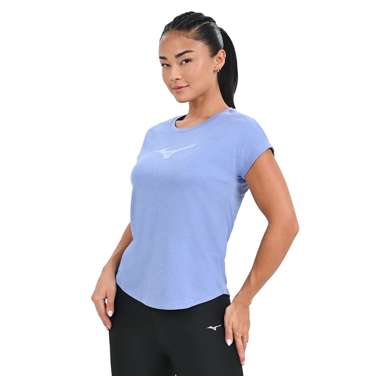 Camiseta de Corrida Feminina Mizuno Spark Big Logo M Azul
