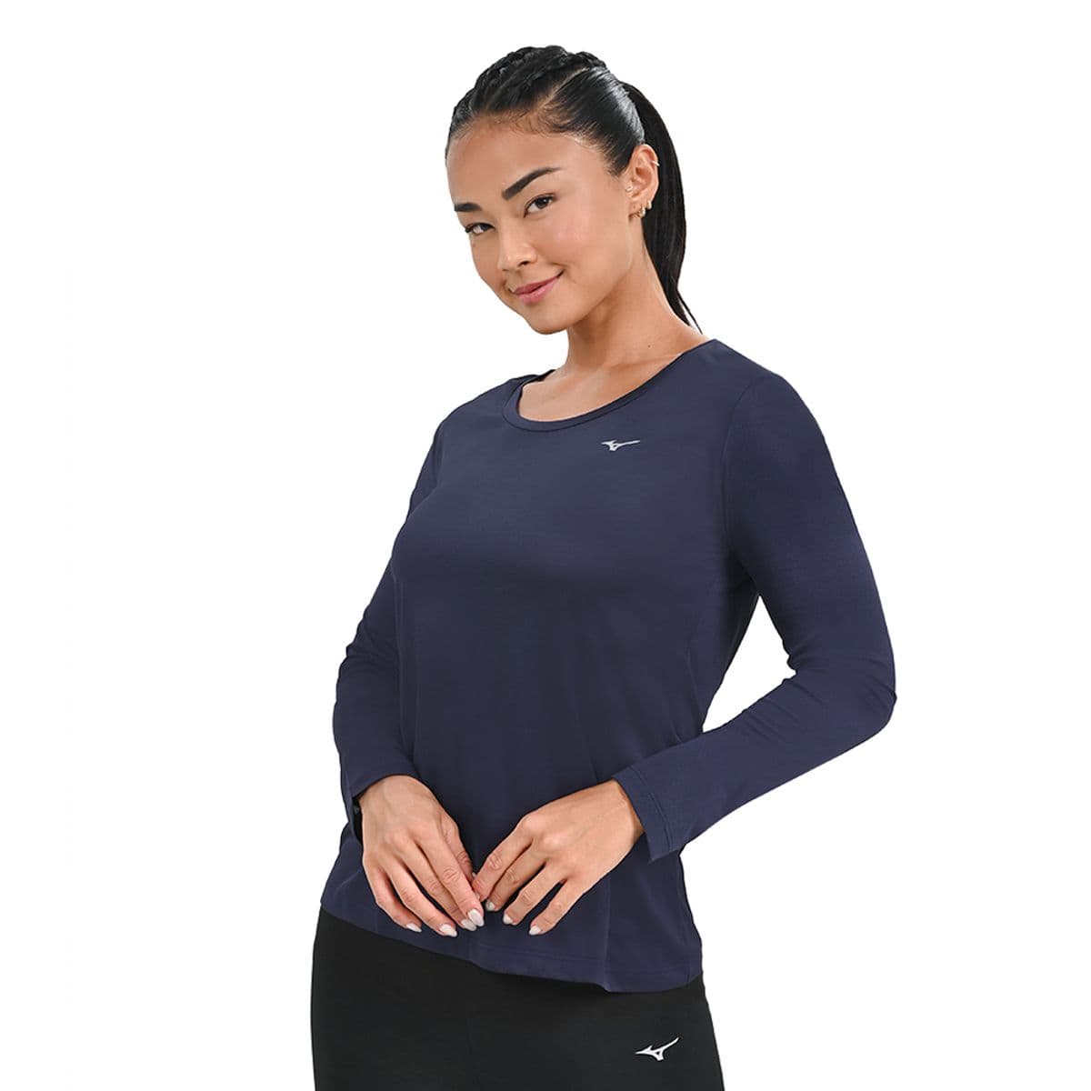 Camiseta Manga Longa de Corrida Feminina Mizuno Nirvana GG Azul