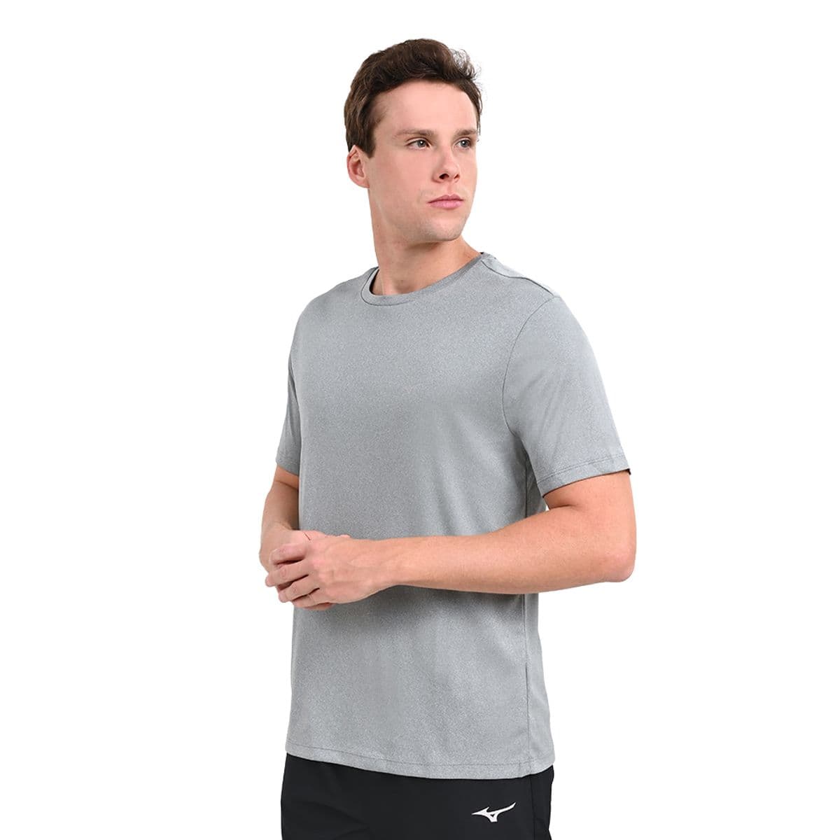 Camiseta de Corrida Masculina Mizuno Run Spark 2 M Cinza