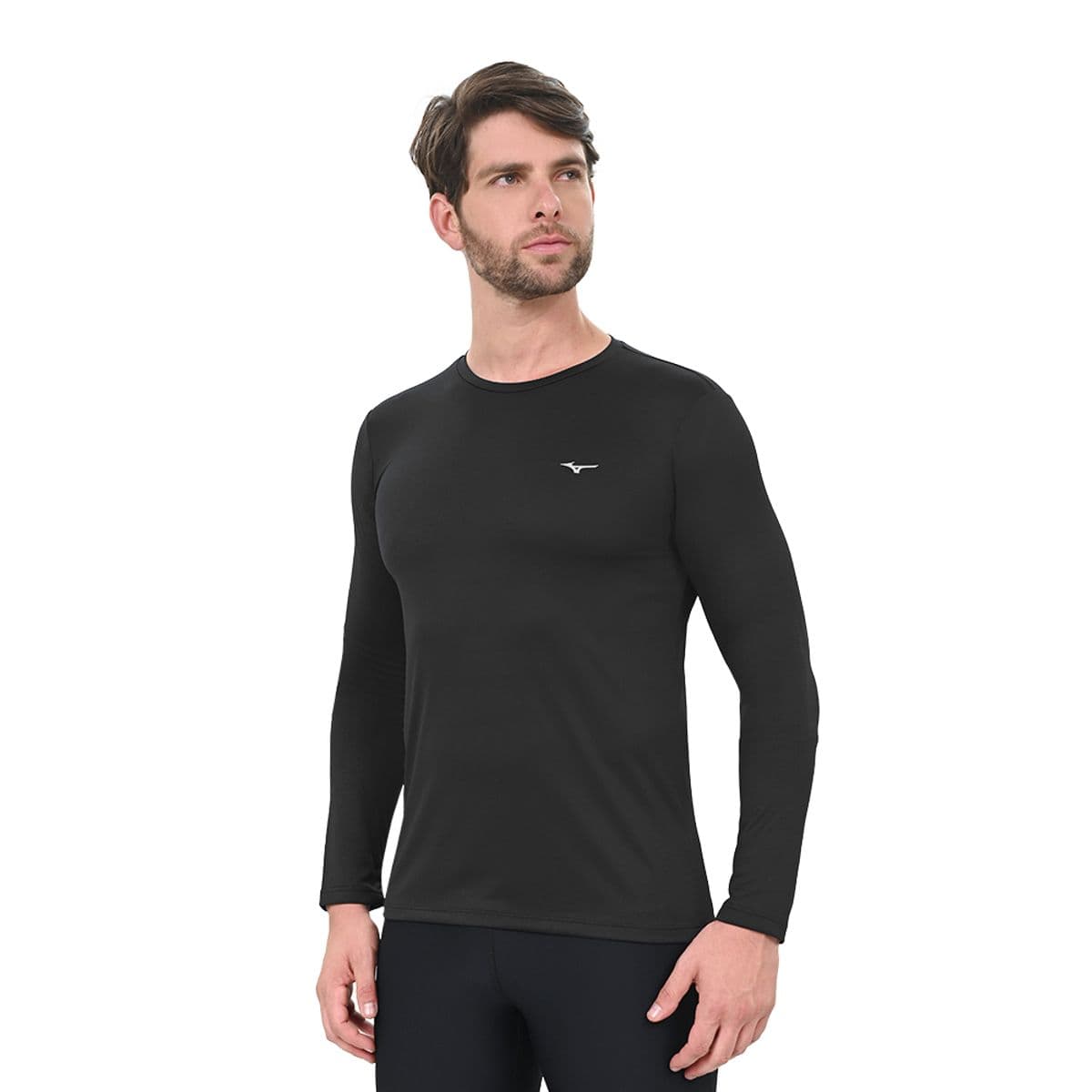 Camiseta de Corrida Manga Longa Masculina Mizuno Nirvana M Preto