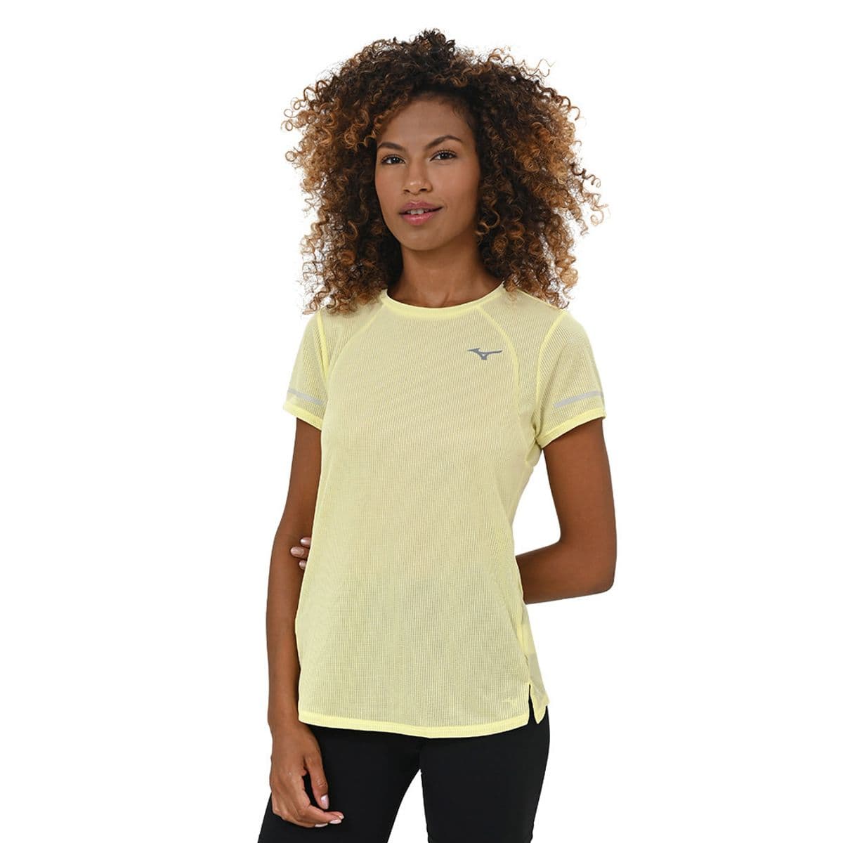 Camiseta de Corrida Feminina Mizuno Dryaeroflow GG Amarelo