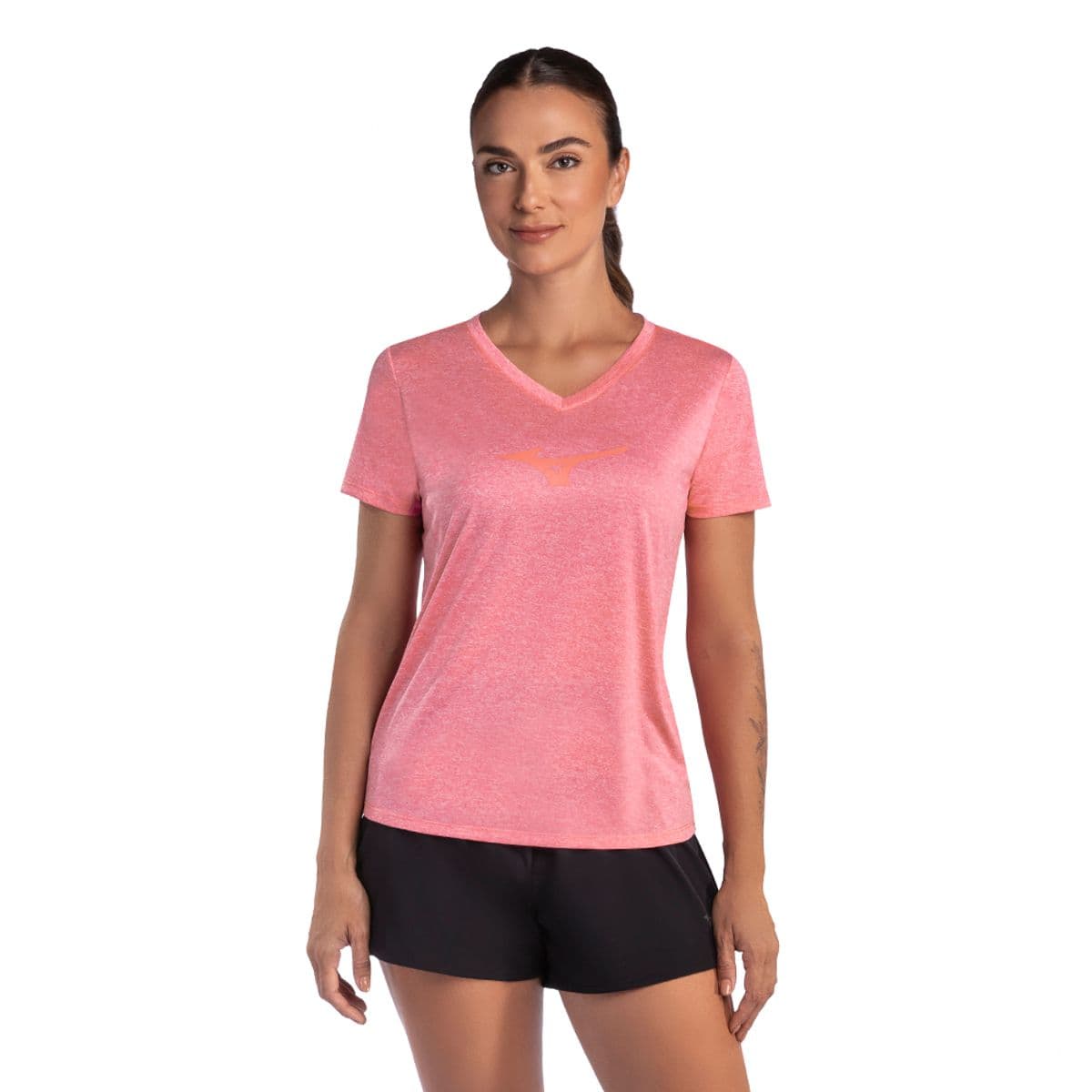 Camiseta de Corrida Feminina Mizuno Big Logo GG Rosa