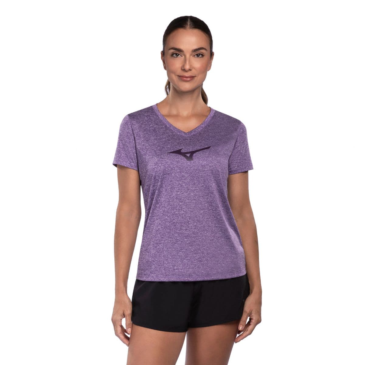 Camiseta de Corrida Feminina Mizuno Big Logo P Roxo