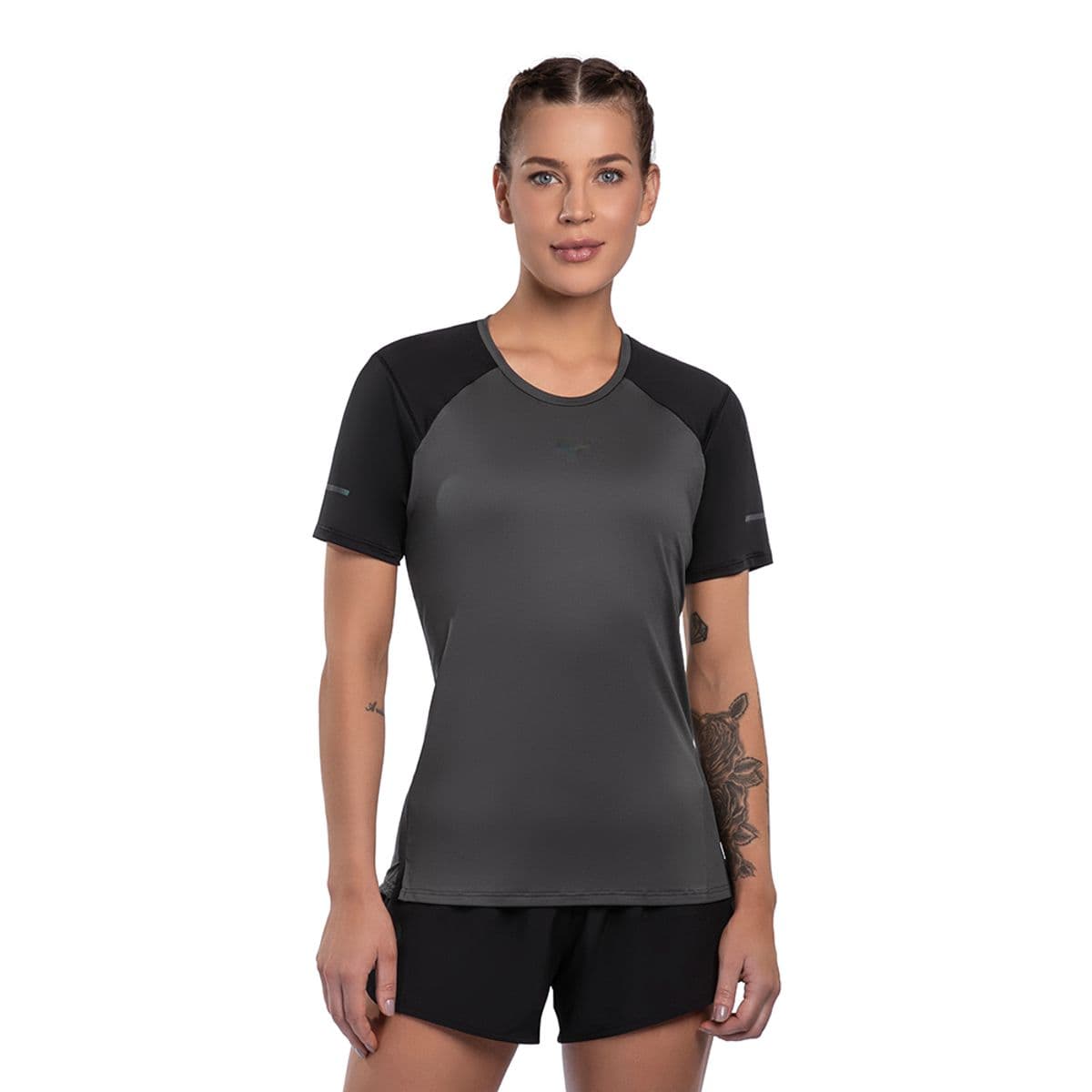 Camiseta de Corrida Feminina Mizuno High P Cinza