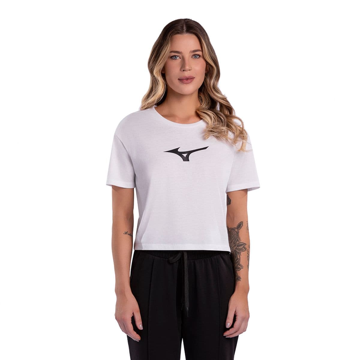 Camiseta Feminina Mizuno Cropped G Branco