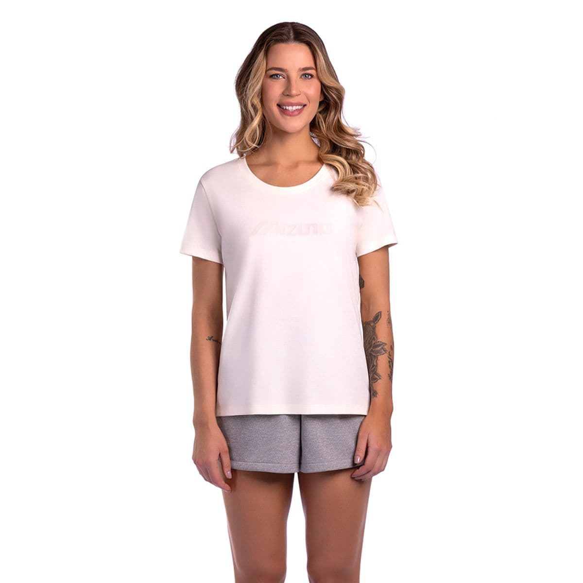 Camiseta Feminina Mizuno Basic Run Bird GG Branco