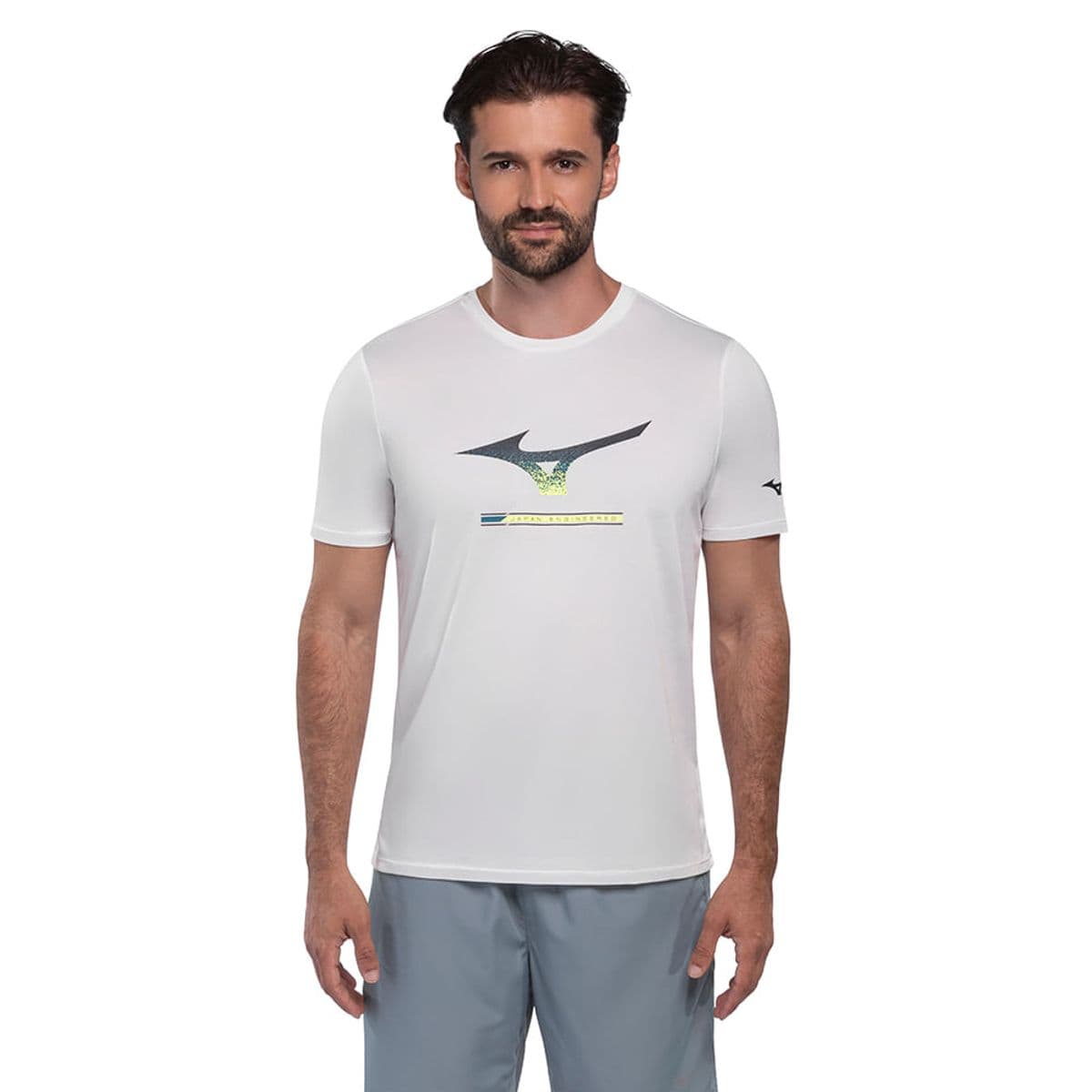 Camiseta de Treino Masculina Mizuno Energy Stamp P Branco