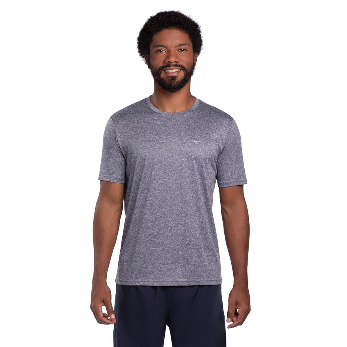 Camiseta de Corrida Masculina Mizuno Run Spark 2 Mescla GG Azul