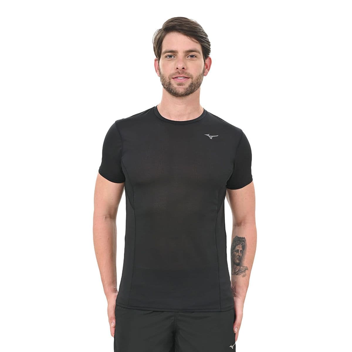 Camiseta de Treino Masculina Mizuno DryAeroFlow GG Preto
