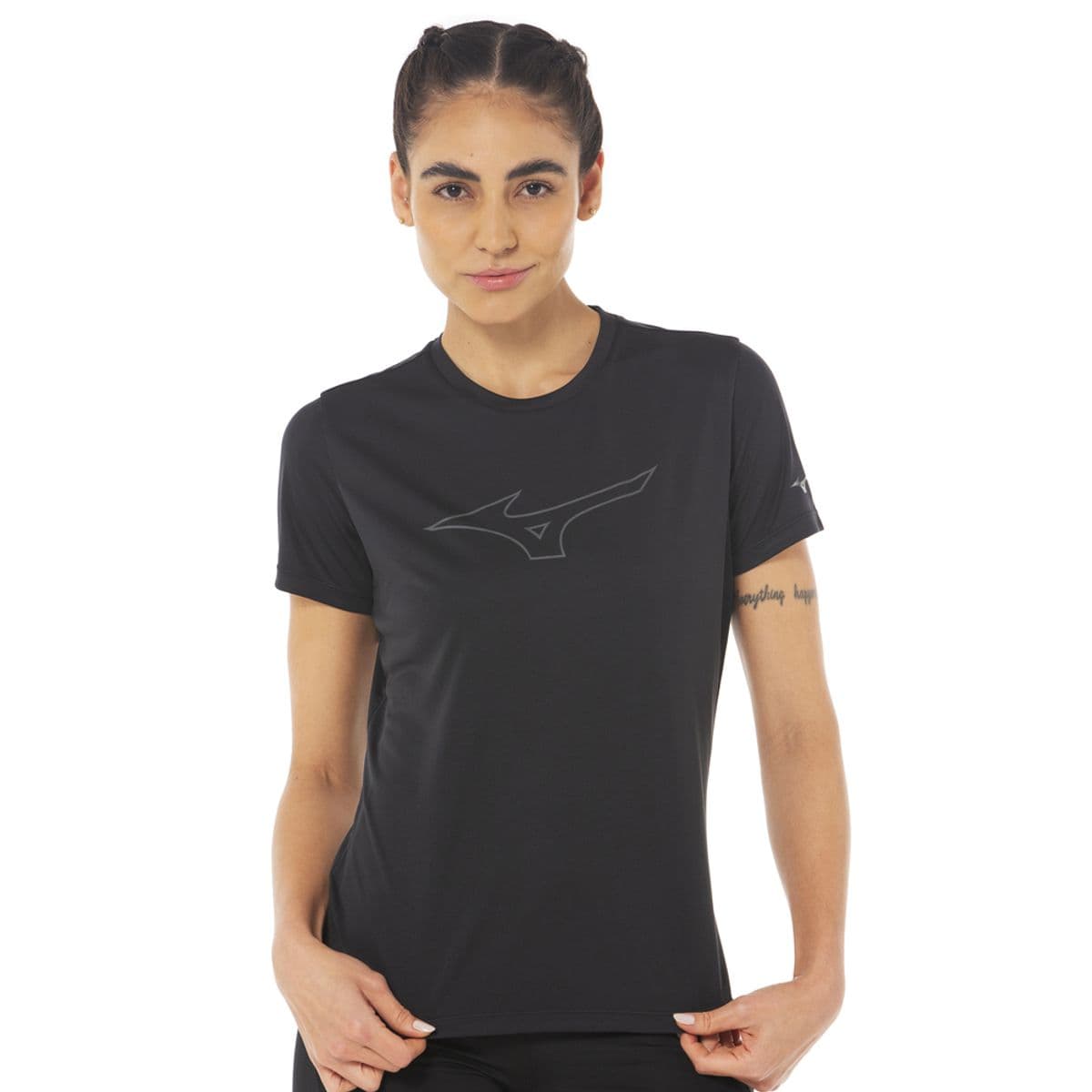 Camiseta de Treino Mizuno Energy Stamp 2 Feminina GG Preto