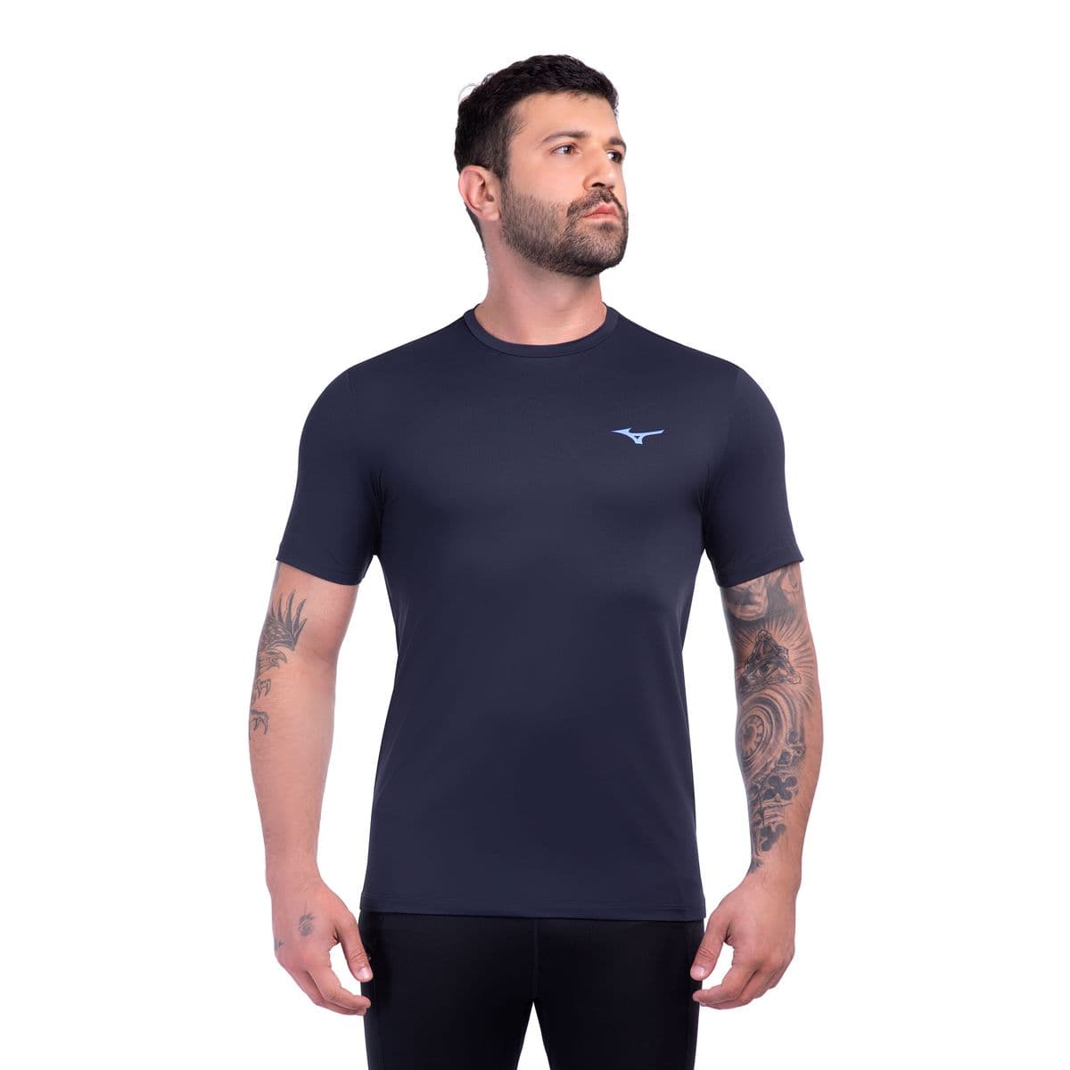 Camiseta de Corrida Mizuno Focus Stamp 2 Masculina GG Azul