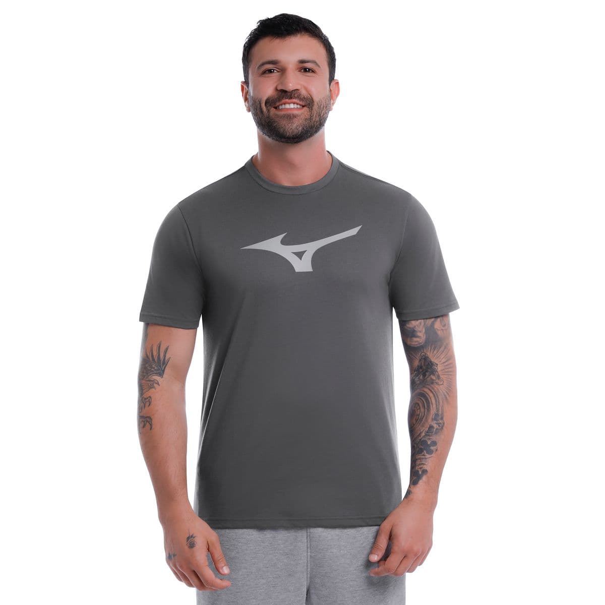 Camiseta Mizuno Basic Big Masculina G Cinza