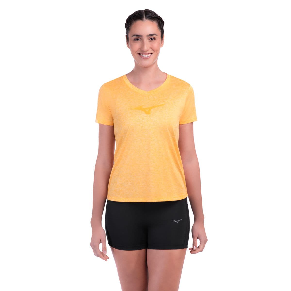 Camiseta de Corrida Mizuno Spark Big Logo 2 Feminina P Amarelo