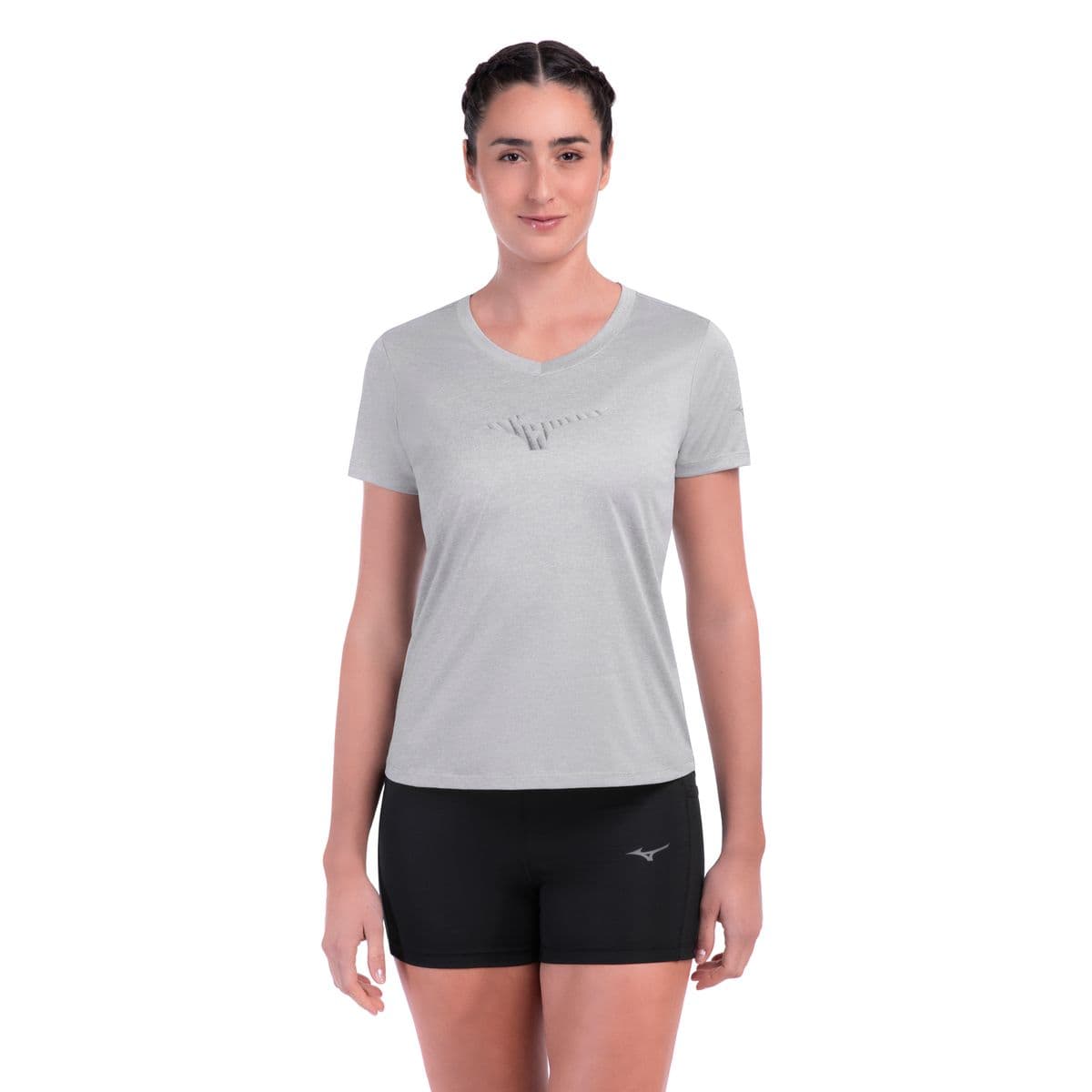 Camiseta de Corrida Mizuno Spark Big Logo 2 Feminina P Cinza