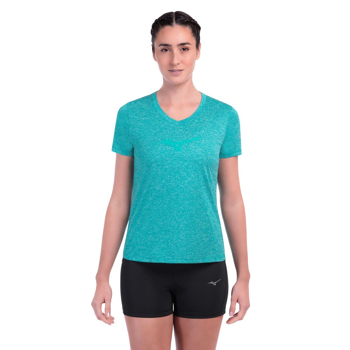 Camiseta de Corrida Mizuno Spark Big Logo 2 Feminina GG Azul