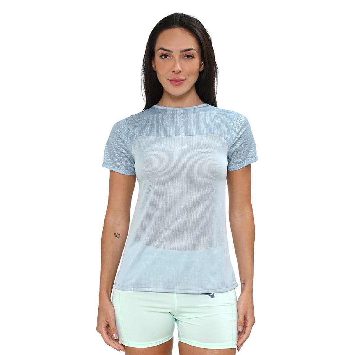 Camiseta de Corrida Mizuno DryAeroFlow Graphic Feminina M Azul